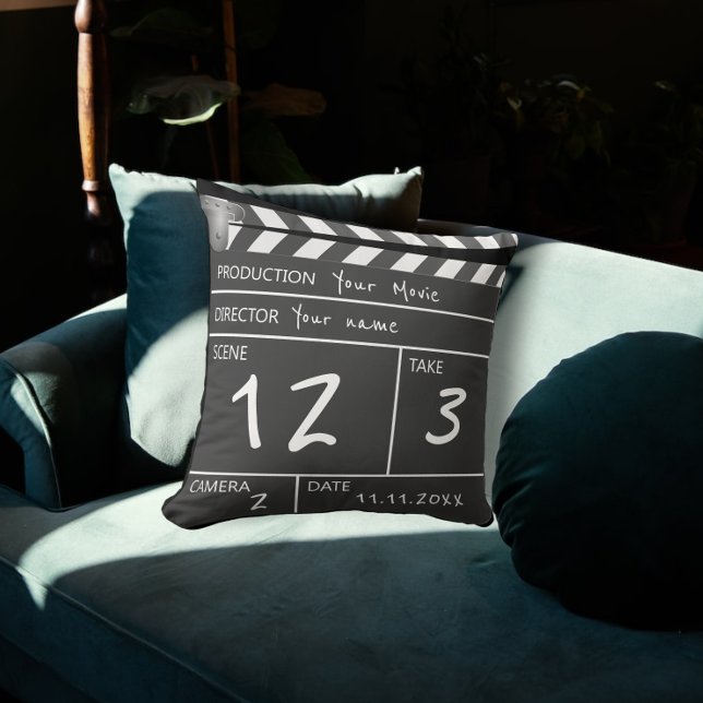 Your Own Personalized Custom Movie Clapperboard Throw Pillow (Creator Uploaded)