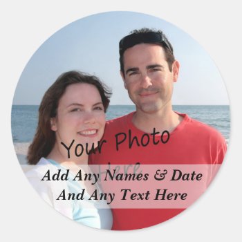 Your Own Photo And Custom Text Stickers by mvdesigns at Zazzle