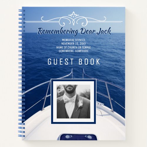 Your Own Photo Boat Memorial Service Guest Book