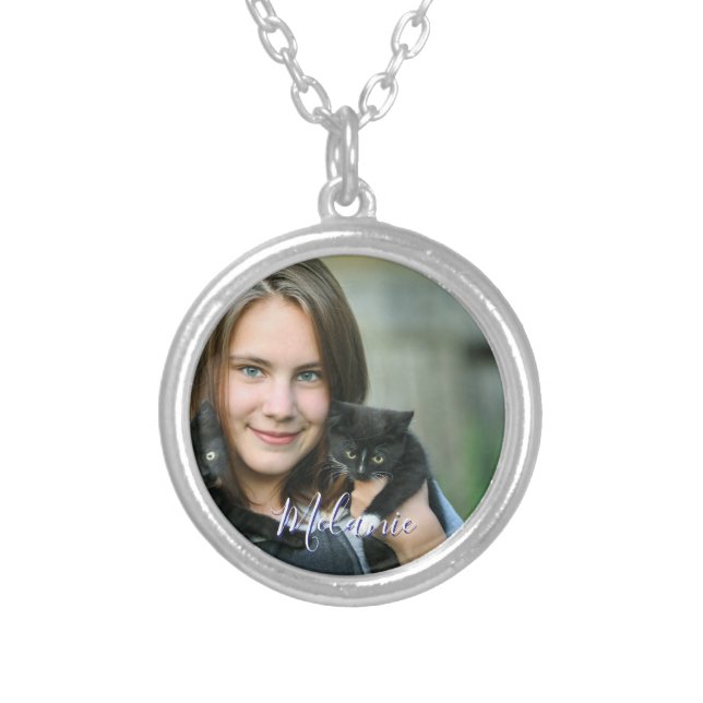 Your Own Photo Custom Silver Plated Necklace (Front)