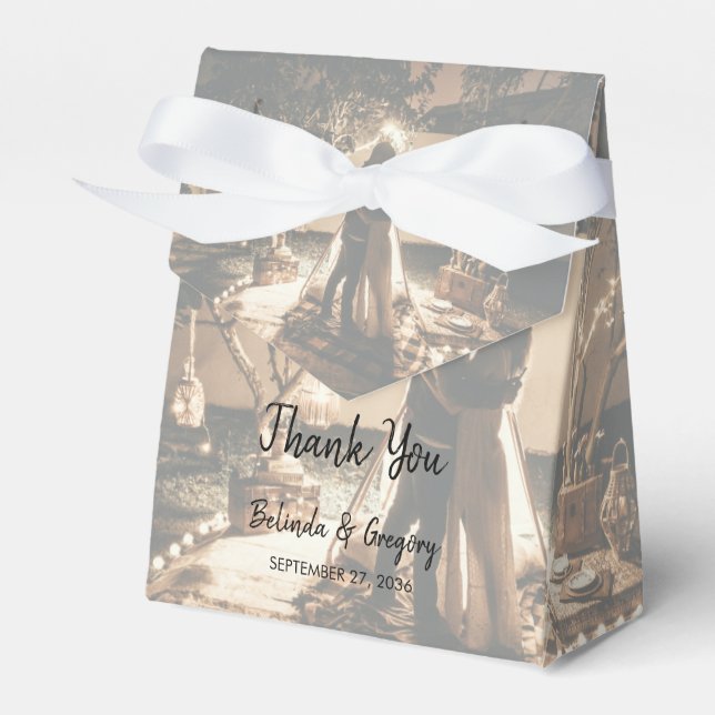 Your Own Photo Faded Wedding  Favor Boxes (Front Side)