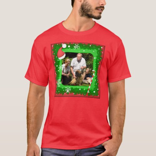 Your own photo in a Christmas frame _ T_Shirt