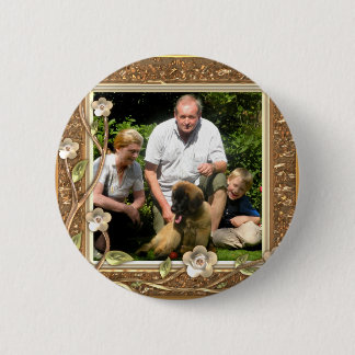 Your own photo in a Golden Flowers Frame! - Button