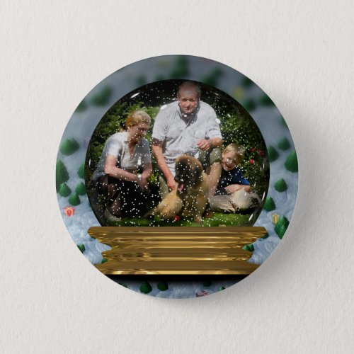 Your own photo in a Snowglobe Frame _ Button