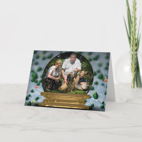 Your own photo in a Snowglobe Frame _ Holiday Card