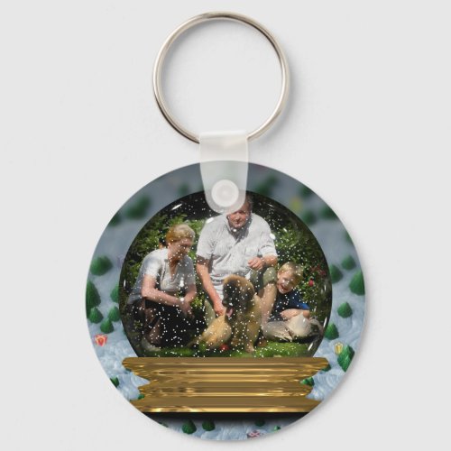 Your own photo in a Snowglobe Frame _ Keychain