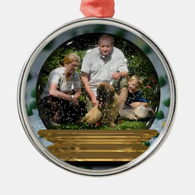 Your own photo in a Snowglobe Frame! - Metal Ornament (Front)
