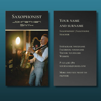 Your own photo Jazz musician Business Card