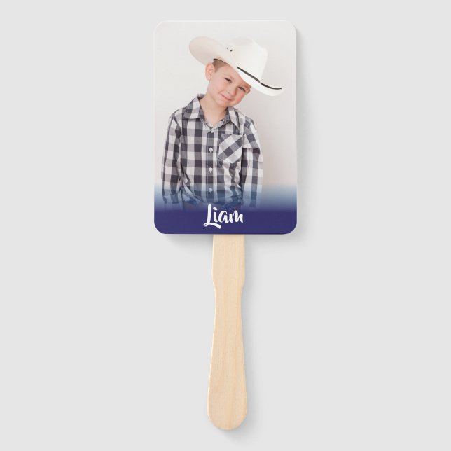 Your Own Photo Monogram Bride Groom Wedding Hand Fan (Front)