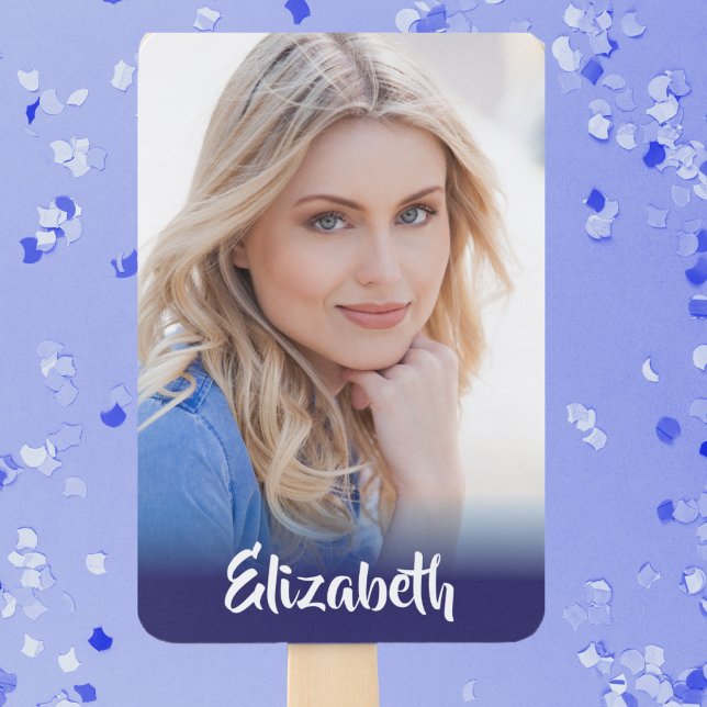 Your Own Photo Monogram Graduation Hand Fan (Creator Uploaded)