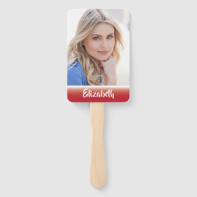 Your Own Photo Monogram Graduation Hand Fan (Back)