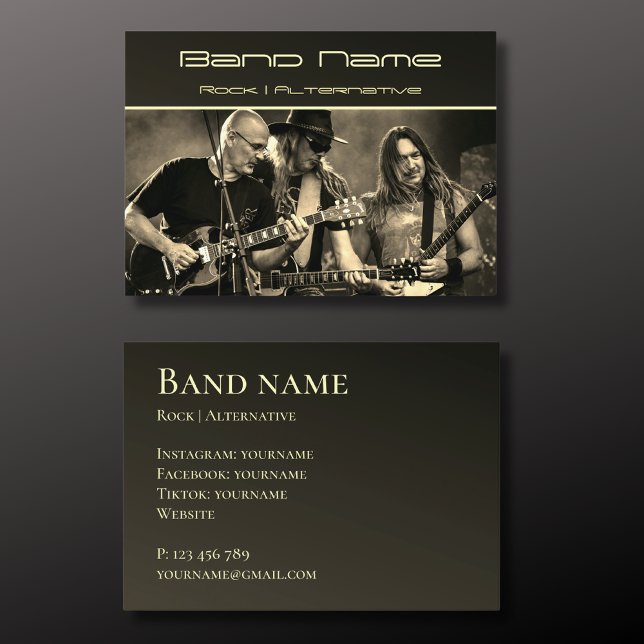 Your own photo music band group Business Card (Creator Uploaded)