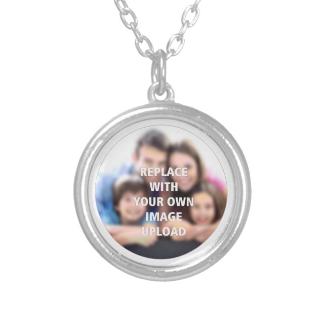 Your Own Photo Printed on a Silver Plated Necklace (Front)
