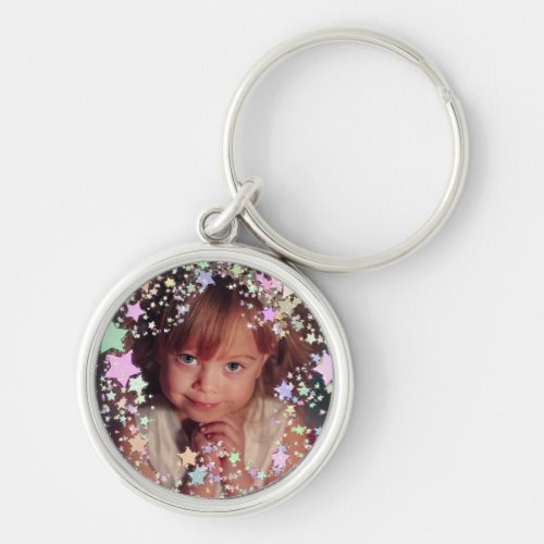 Your own photo starry frame keychain