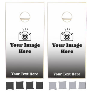 Your Own Photo with Custom Message Cornhole Set