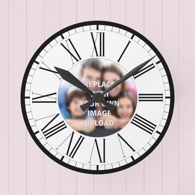 Your Own Photograph on a Personalised Round Clock (Creator Uploaded)