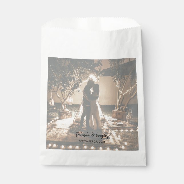 Your Own Photos Faded Wedding Favor Bag (Front)