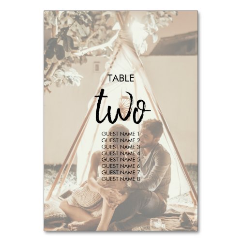 Your Own Photos Faded Wedding Guest Names Table Number