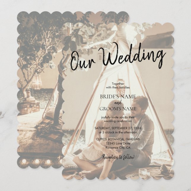 Your Own Photos Faded Wedding Invitations (Front/Back)