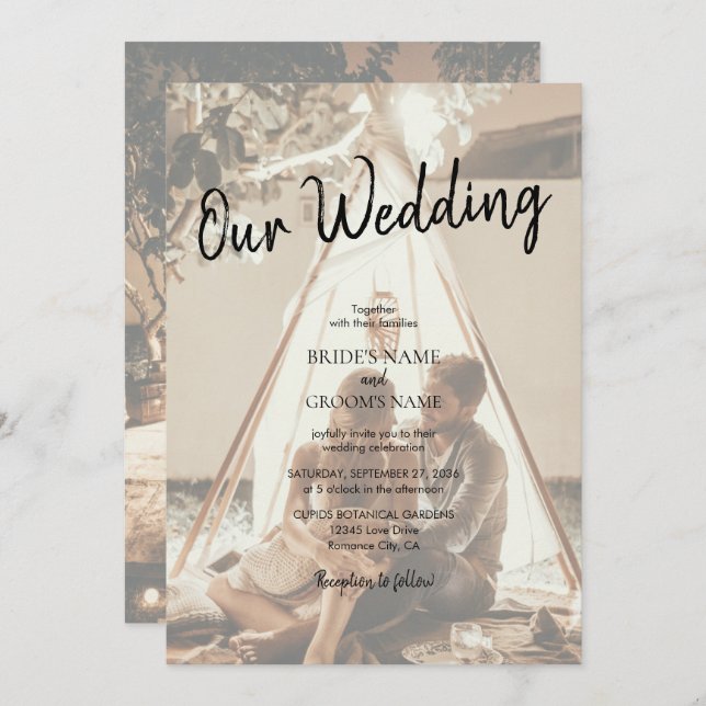 Your Own Photos Faded Wedding Invitations (Front/Back)