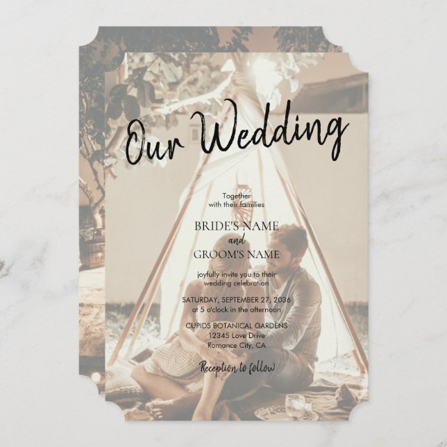 Your Own Photos Faded Wedding Invitations (Front/Back)