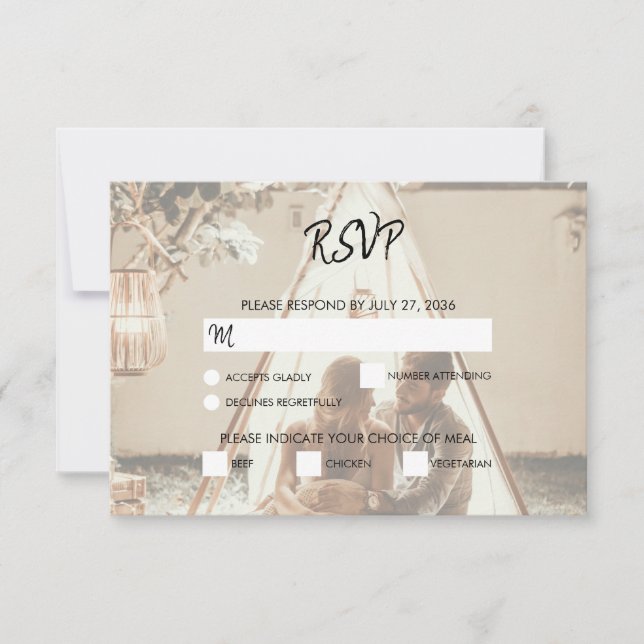 Your Own Photos Faded Wedding RSVP Cards (Front)