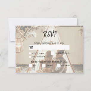 Your Own Photos Faded Wedding RSVP Cards