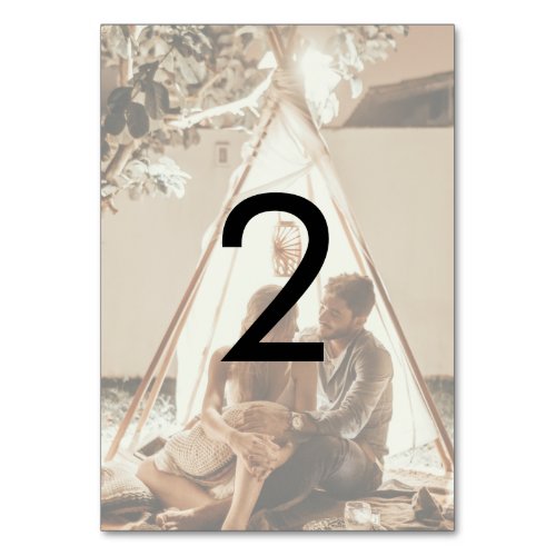 Your Own Photos Faded Wedding  Table Number