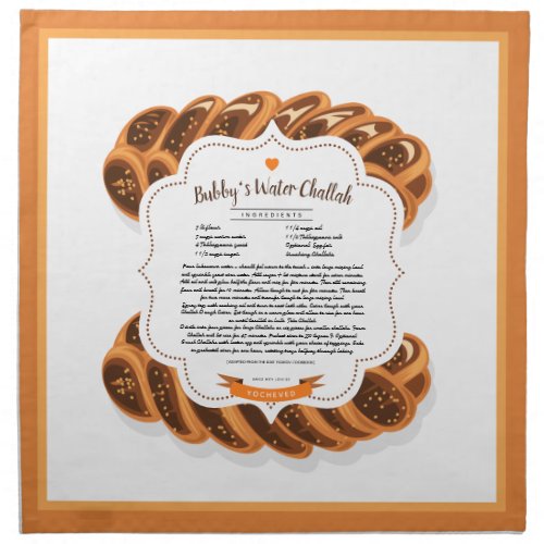 Your Own Recipe Rising Challah Dough Cover  Cloth Napkin