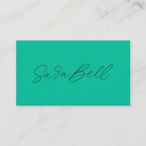Your Own Signature  Handwritten Upload Green Business Card