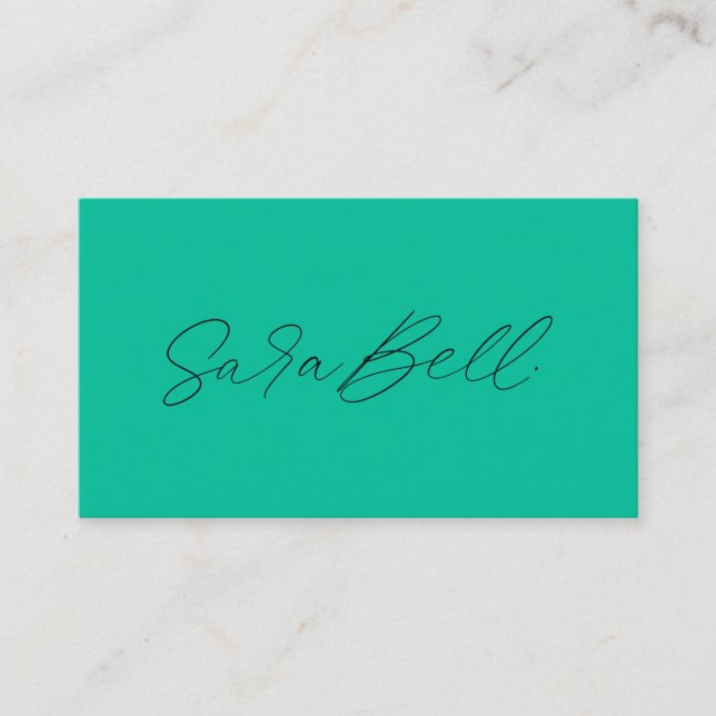 Your Own Signature | Handwritten Upload Green Business Card (Front)