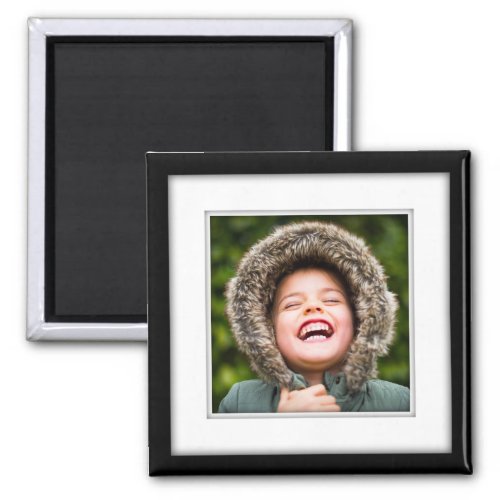Your Own Square Photo Framed Black Inlay Fridge Magnet