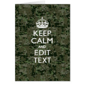 Your Own Text Digital Camo Woodland Keep Calm (Front)