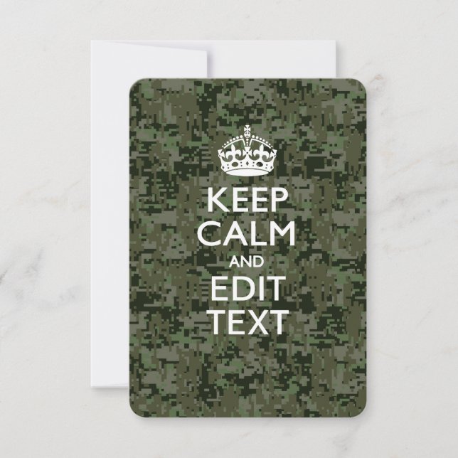Your Own Text Digital Camo Woodland Keep Calm (Front)
