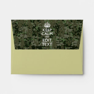 Your Own Text Digital Camo Woodland Keep Calm Envelope