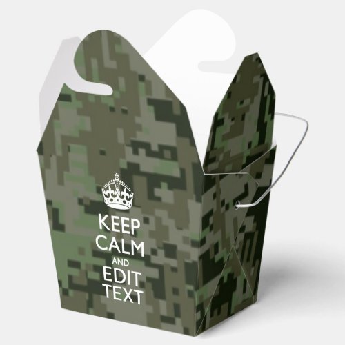 Your Own Text Digital Camo Woodland Keep Calm Favor Boxes