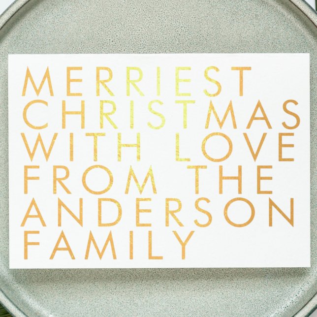 Your Own Text Gold Foil Merry Christmas Card (Creator Uploaded)