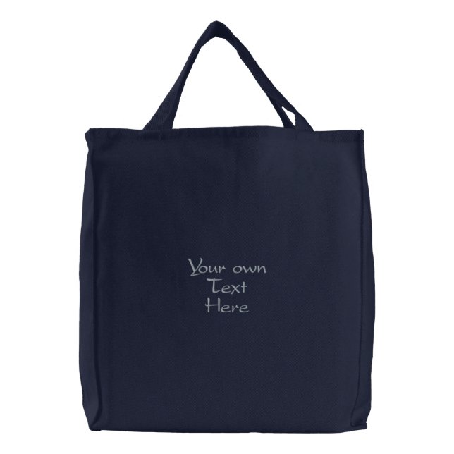 Your Own Text Here Printed Stylish and Lovely Shop Embroidered Tote Bag (Front)