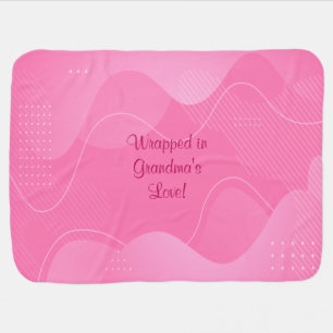 Your Own Text Modern Pink Abstract Baby Blanket