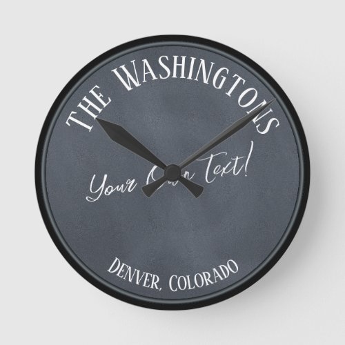 Your Own Text on Chalk Board Texture Effect Clock