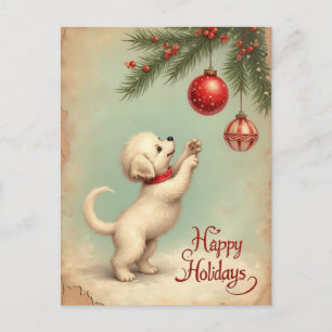 Your Own Text Season’s Greetings Puppy Postcard