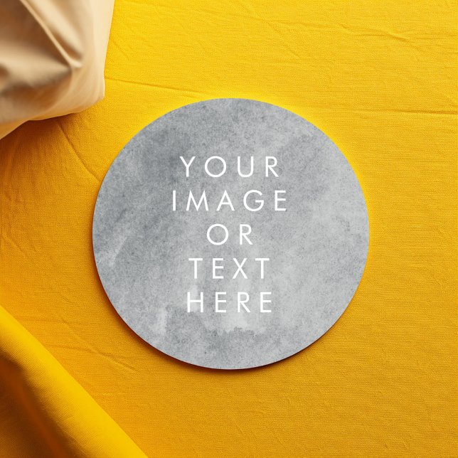 Your Own text watercolour paint effect grey Classic Round Sticker (Creator Uploaded)
