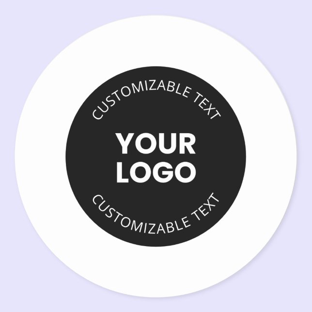 Your Own Uploaded Business Logo w/Editable Text Classic Round Sticker (Creator Uploaded)