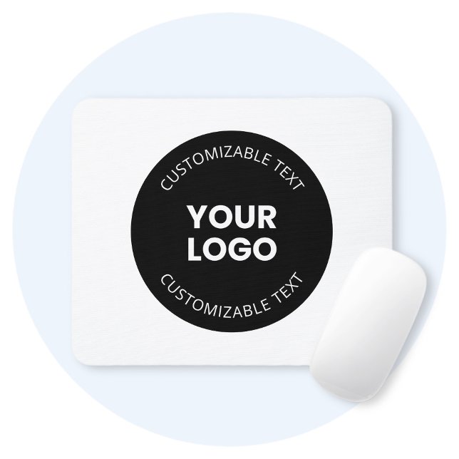 Your Own Uploaded Business Logo w/Editable Text Mouse Pad (Creator Uploaded)