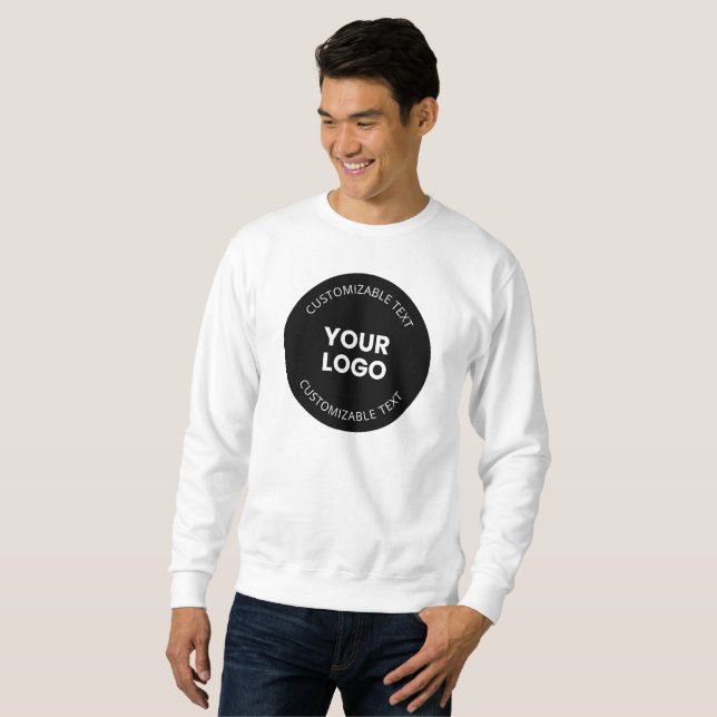 Your Own Uploaded Business Logo w/Editable Text Sweatshirt (Front Full)