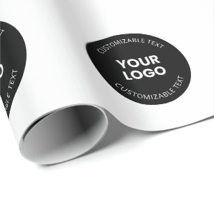 Your Own Uploaded Business Logo w/Editable Text Wrapping Paper
