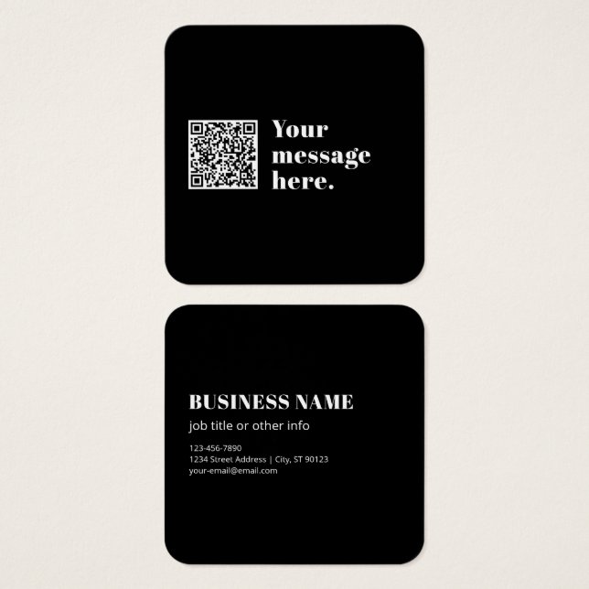 Your own Uploaded QR code & Editable Retro Text (Front & Back)