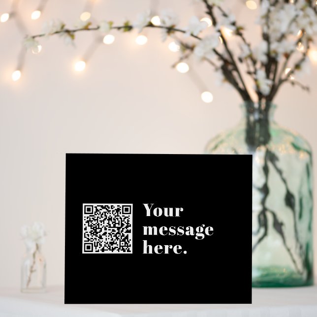 Your own Uploaded QR code & Editable Retro Text Foam Board (In Situ (Wedding))
