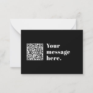 Your own Uploaded QR code & Editable Retro Text Note Card