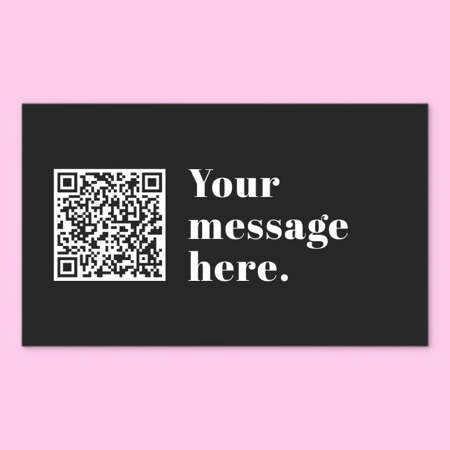 Your own Uploaded QR code & Editable Retro Text Rectangular Sticker (Creator Uploaded)